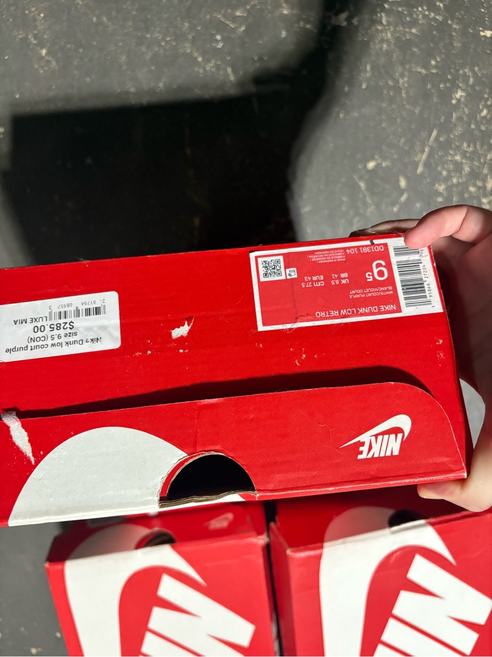 Nike Dunk Low Retro Purple & White Low-Top Sneaker - Unisex - BRAND NEW IN BOX - Picture 5 of 5